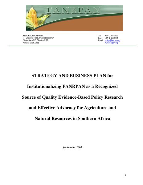 Cover of Strategy and Business Plan 2007 to 2015